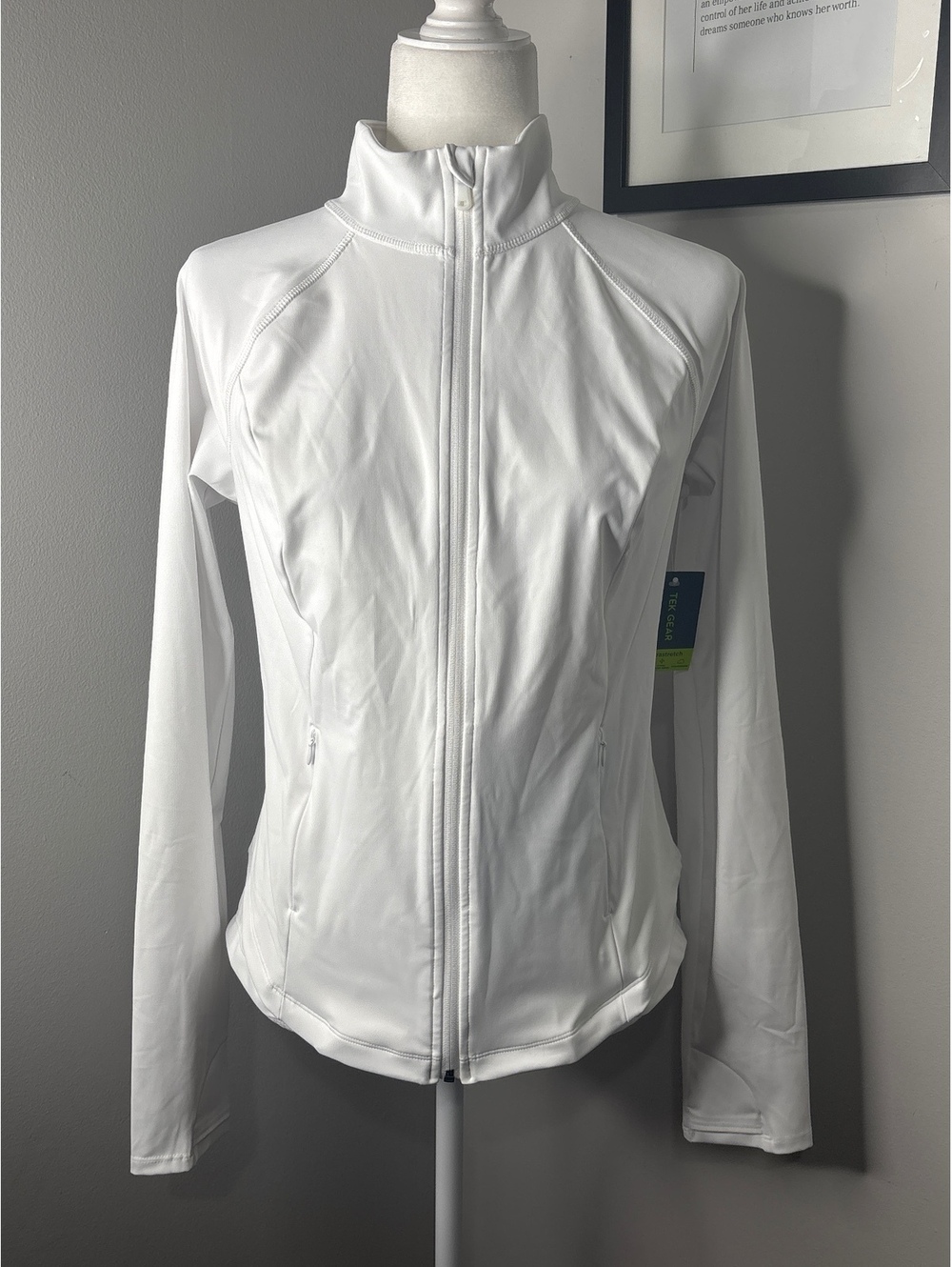 Tek Gear Ultrastretch White Full-Zip Jacket Medium